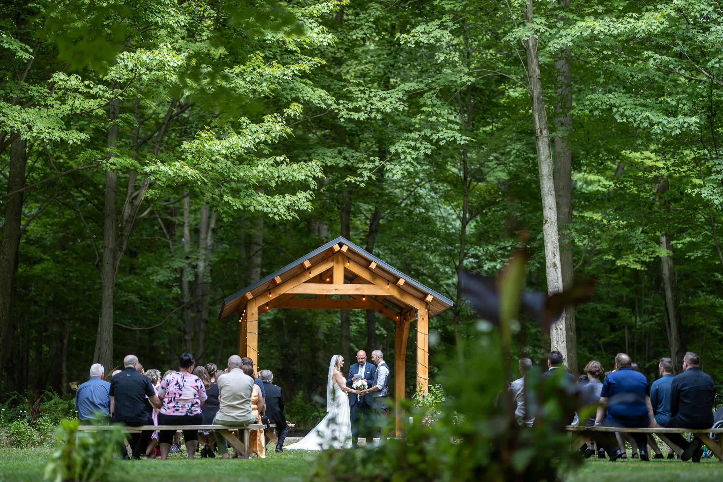 Forest wedding ceremony at Fernwood Hills